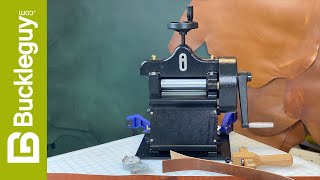 Using a Hand Crank Leather Splitter amp Skiving Machine [upl. by Grimbly]