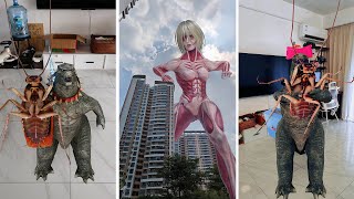 哥斯拉居然会害怕这些东西，真的是笑死了funny cosplay godzillla animals [upl. by Cissie817]