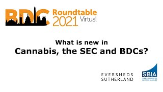 BDC Roundtable 2021 What is new in cannabis the SEC and BDCs [upl. by Navak]