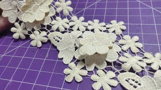 Complete dress sewing tips  How to attach 3d lace fun [upl. by Watts512]