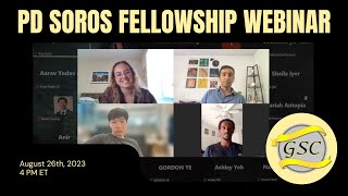 PD Soros Fellowship Goldwater Scholars Discuss Applying amp the PD Soros Community [upl. by Lasley]