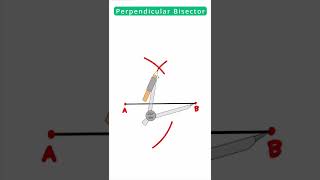 perpendicular bisector of a segment  Simple construction shorts [upl. by Downall]