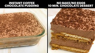 NO BAKE Instant Coffee Chocolate Dessert  Easy Chocolate Coffee Pudding 10 MINS Dessert Recipe [upl. by Dennison35]