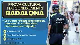 Guàrdia Urbana de BADALONA ➡ Preguntas de Examen 🔵Oposiciones a Policía Local🔵 [upl. by Eelrefinnej]