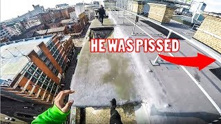 REAL PARKOUR VS SECURITY ROOFTOP ESCAPE [upl. by Acimahs]