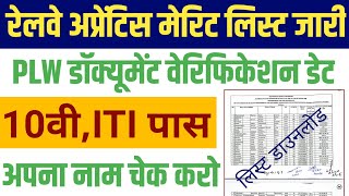 railway apprentice merit list kaise check kare  plw apprentice merit list download 2024 10th ITI [upl. by Monteria445]