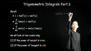 Trigonometric Integrals 2 secants and tangents Single Variable Calculus [upl. by Langham]