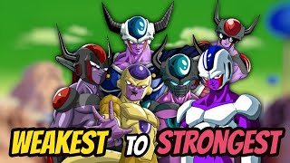 Ranking The Frieza Race From WEAKEST To STRONGEST [upl. by Inajna657]