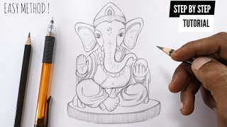 How To Draw Lord Ganesha  Easy Step By Step Tutorial For Beginners [upl. by Aihn]