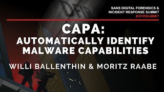 capa Automatically Identify Malware Capabilities w Ballenthin amp Moritz Raabe  SANS DFIR Summit [upl. by Annaeirb]