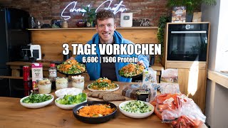 3 Tage VORKOCHEN für 66€ in 45 Min High Protein [upl. by Onirefes]