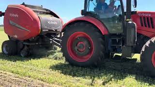 Kubota M7154D with BV4180 round baler [upl. by Nnahoj]