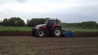 Steyr CVT 120 with Imants digger [upl. by Etnoid]