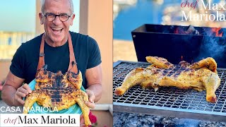 🌶️ POLLO ALLA DIAVOLA Intero  sulla GRIGLIA cotto AL MATTONE  Ricetta di Chef Max Mariola [upl. by Nosbig899]