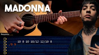 Madonna  Natanael Cano Oscar Maydon GUITARRA Tutorial REQUINTO  ACORDES Christianvib [upl. by Torrey140]