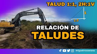 TALUDES RELACIÓN 11  21 2H1V ¿QUE SON CALCULANDO AREA DE CANAL TRAPEZOIDAL [upl. by Anialram804]