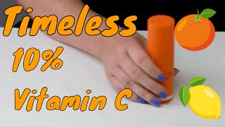 Timeless Skincare New 🍊 10 Vitamin C  E Ferulic Facial Serum Review amp How to Use [upl. by Ymerej677]