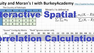 Spatial Correlation Morans I and Contiguity [upl. by Ateekan]