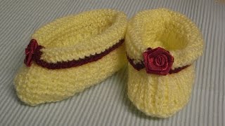 DIY Baby Schuhe Balerinas Stricken KnittingTutorial Handarbeit [upl. by Genna]