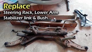 Replace Steering Rack Lower Arm Stabilizer Links amp Bushings  Suspension Noise  Steering Noise [upl. by Varhol]