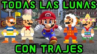 Todas las LUNAS CON TRAJES  Super Mario Odyssey [upl. by Kennie]