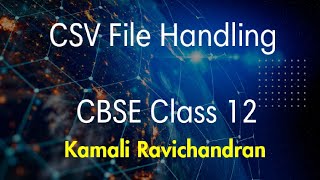 Csv file handling  cbse  class 12  python tutorial  computer science  in English [upl. by Antsirhc]