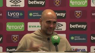 quotHE WAS UNBELIEVABLEquot  Pep Guardiola PostMatch Press Conference Embargo vs West Ham [upl. by Idnyl]