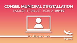 Conseil municipal dinstallation  4 juillet 2020  10h30 [upl. by Narton]