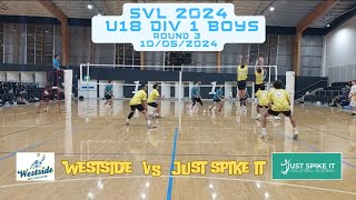 SVL 2024 Round 3  Boys U18 Div 1  Westside vs Just Spike It set 1 amp 2 [upl. by Garth]