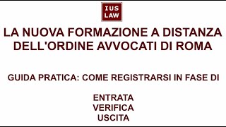 La Nuova FORMAZIONE A DISTANZA dellOrdine Avvocati di Roma [upl. by Anicnarf]