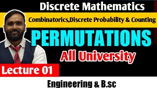 COMBINATORICS AND DISCRETE PROBABILITYCOUNTING Permutations LECTURE 01  DISCRETE MATHEMATICS [upl. by Hiram]