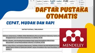 Cara Membuat Daftar Pustaka Otomatis Menggunakan Mendeley [upl. by Cullin]