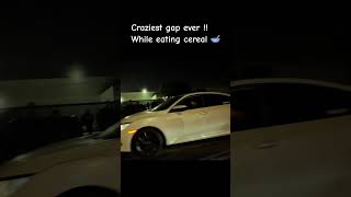 Tesla gaps a Honda while eating  😂 streetcar 1320video carcommunity funny streetracing [upl. by Eicrad]