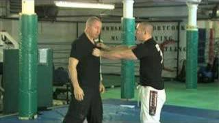 Urban Krav Maga defending double handed grab from distance [upl. by Phio455]