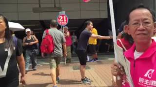 Various Hong Kong political parties volunteers distributing leaflets [upl. by Wall]