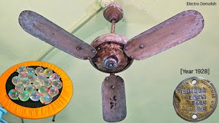 Rarest of Rare 1928 Antique ORIENT 36Inch Ceiling Fan vs Trampoline Full of LED Water 🎈🤑🎈 [upl. by Dracir]