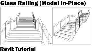 Revit Tutorial  Glass Railing Model InPlace [upl. by Ken]