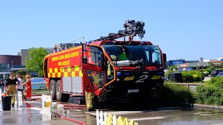 Liverpool Airport Firetruck Oshkosh Striker [upl. by Ahsirek]