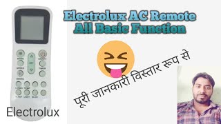 Electrolux Ac Remote All Basic FunctionHindi [upl. by Semajwerdna]