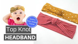 DIY Top Knot Headband  Quick and Easy Sewing Tutorial [upl. by Analram782]