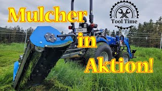 China Mulcher in Aktion AGL 125 Flail Mower Kleintraktor Solis 26 Hst erster großer Einsatz [upl. by Ellennoj]