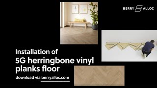 Installation of 5G herringbone vinyl planks floor English [upl. by Etram]