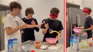 Matt bakes blindfolded  Sturniolo Triplets [upl. by Neisa]