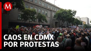 En CdMx trabajadores del Poder Judicial marchan con rumbo a la Cámara de Senadores [upl. by Feodor657]