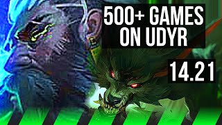 UDYR vs WARWICK JGL  427 500 games Rank 10 Udyr  NA Grandmaster  1421 [upl. by Ylrehc94]