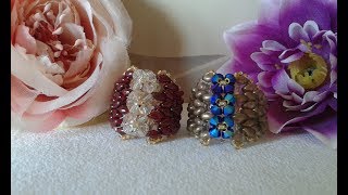 TUTORIAL ANELLO MARISA FATTO CON SUPERDUO E BICONO SWAROVSKI  DIY [upl. by Nylidnam]