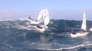 OPTIMISTFOILSURFING  BIG WAVE MAROSA  OPTIMIST SAILING CANIDO [upl. by Anerol]