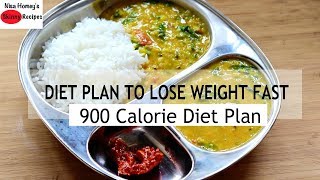 Diet Plan To Lose Weight Fast  900 Calories  Full Day Meal Plan For Weight Loss  Skinny Recipes [upl. by Ardnossak]