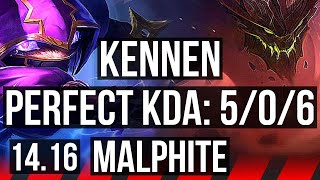 KENNEN vs MALPHITE TOP  506 Rank 15 Kennen  EUW Challenger  1416 [upl. by Murvyn]