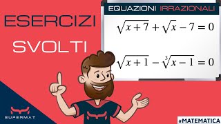 Equazioni Irrazionali con due Radicali [upl. by Zsa Zsa]